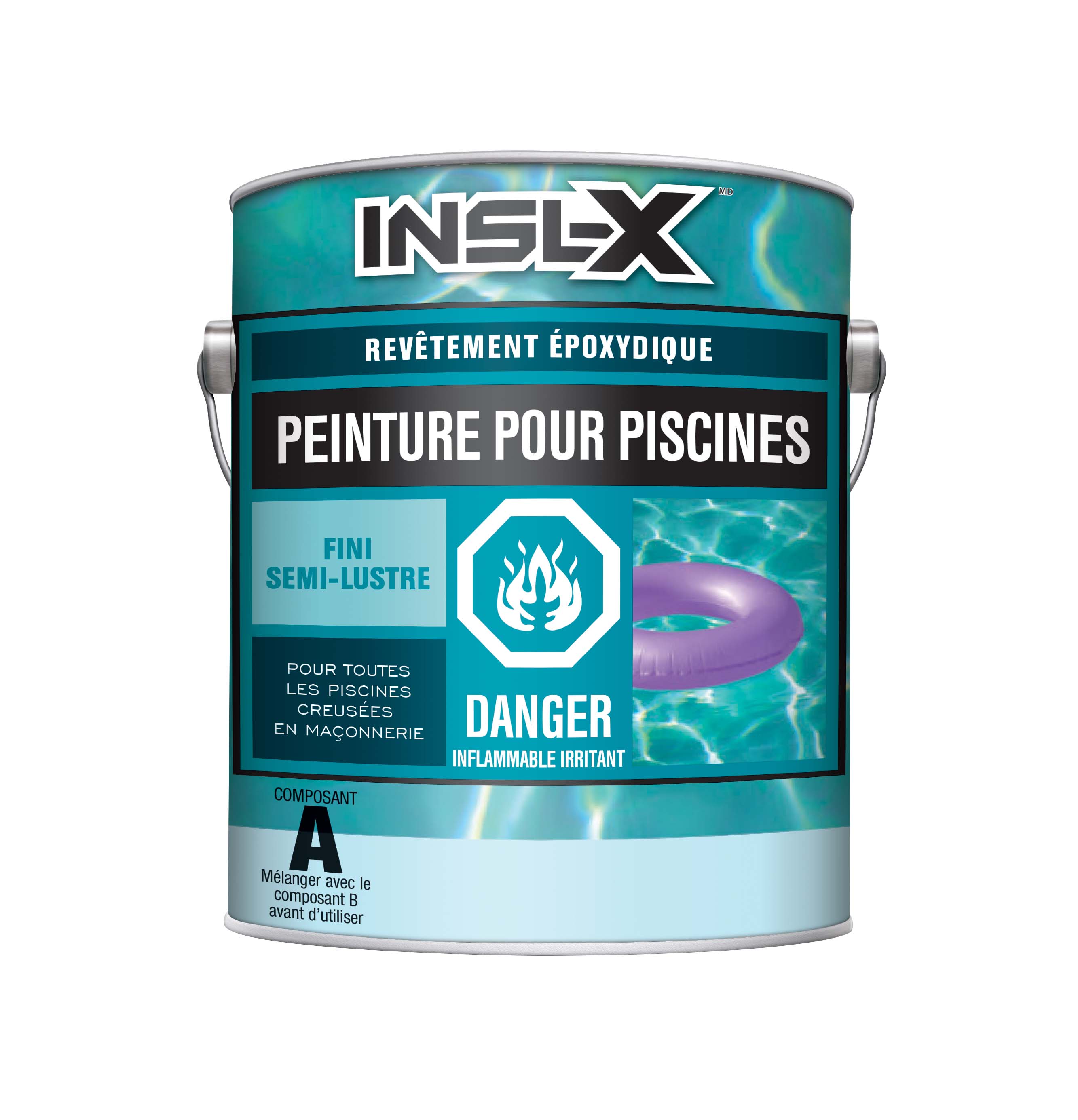 PEINTURE À PISCINE À BASE D'ÉPOXY 2 COMPOSANTES FINI SEMI-LUSTRE - IG- - Piscine